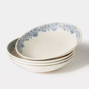 4pc Melamine dinner  Bowls - Threshold Studio McGee - Blue Floral Set | 2023